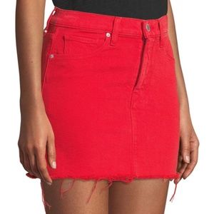 Hudson red mini denim skirt